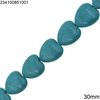 Howlite Heart Beads 30mm