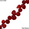 Coral Bamboo Beads 12x15mm