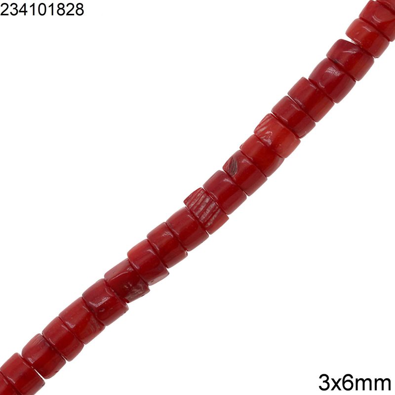 Coral Bamboo Rondelle Beads 3x6mm