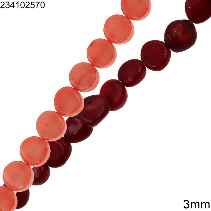 Coral Round Beads 3mm