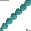 Turquoise Heart Crackle Beads 18mm