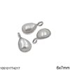 Silver 925 Pearshape Pendant with Stone 6x7mm
