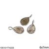Silver 925 Pearshape Pendant with Stone 6x7mm