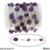 Stainless Steel Chain with Agate Beads 6mm and Pearls