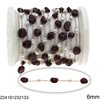 Stainless Steel Chain with Agate Beads 6mm and Pearls