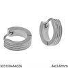 Stainless Steel Hoop Earrings 4x14mm 