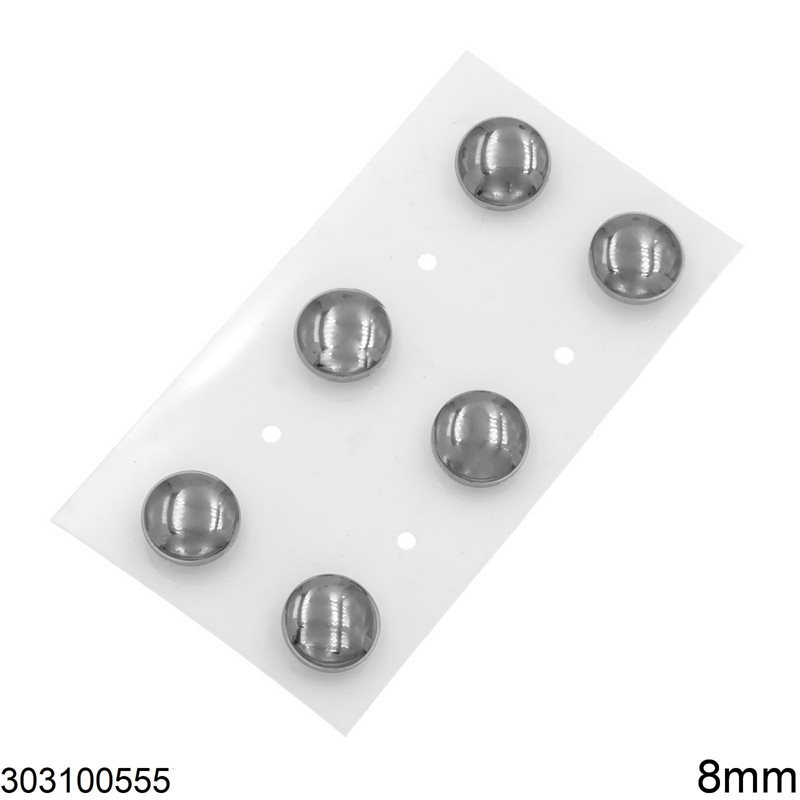 Σκουλαρίκια Ατσάλινα Δίσκος Λουστρέ 8mm