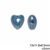 Ceramic Bead Heart 13x11.8x8.5mm with 2mm Hole
