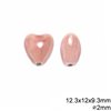 Ceramic Bead Heart 13x11.8x8.5mm with 2mm Hole