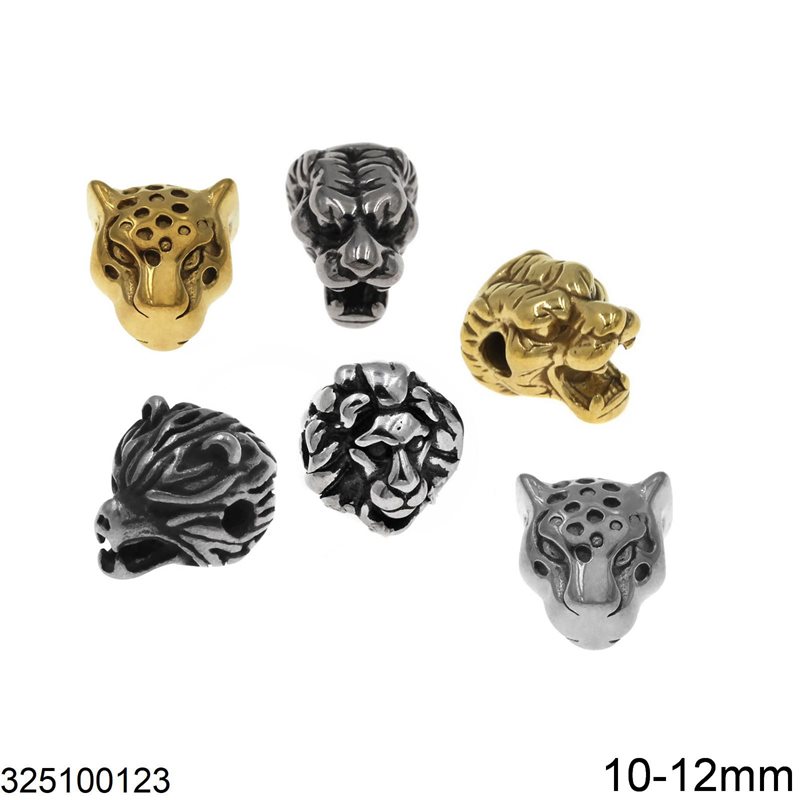 Stainless Steel Bead Animal Head 10-12mm