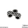 Stainless Steel Bead 10-13mm with Hole 3-8.5mm, Oxidised