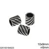 Stainless Steel Bead 10-13mm with Hole 3-8.5mm, Oxidised