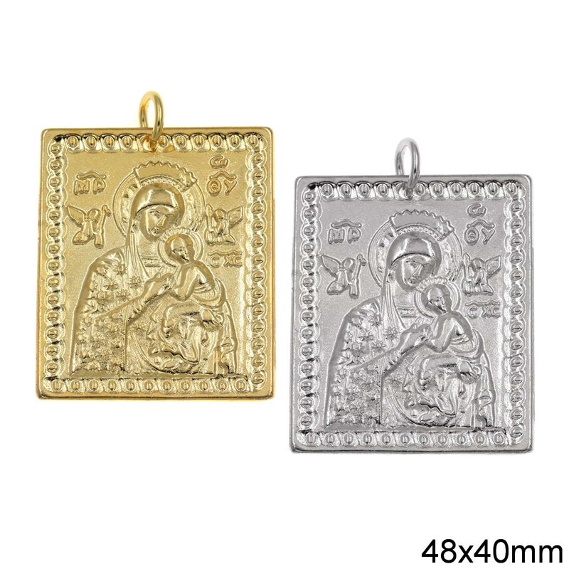 Casting Pendant Holy Mary 48x40mm