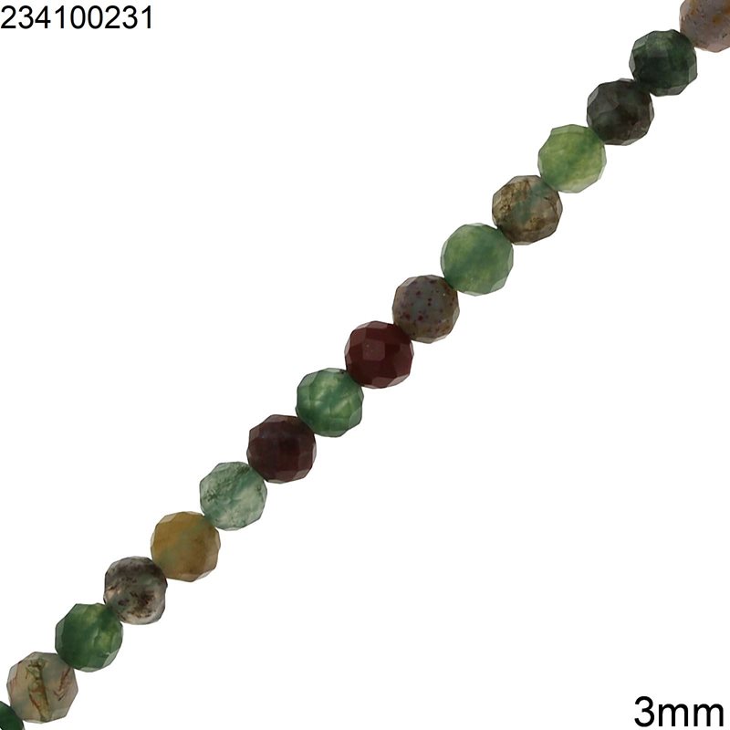 Agate Faceted Round Beads 3mm