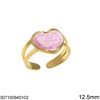 Stainless Steel Ring Heart with Enamel 12.5mm