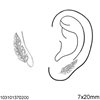 Silver 925 Earline Earrings Fern's Leaf 7x20mm