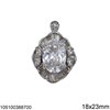 Silver 925 Pendant with Oval Rosette 15x17mm