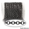 Brass Round Double Link Chain Soldered 4.8x0.8mm, Black Nickel Color NF