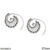Silver 925 Earrings Snail with Lacy 27mm 