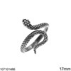 Silver 925 Ring Snake 17mm, Oxidised