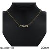 Silver 925 Necklace Iinfinity with Zircon 30mm