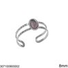 Stainless Steel Ring with Oval Semi Precious Stone 8mm