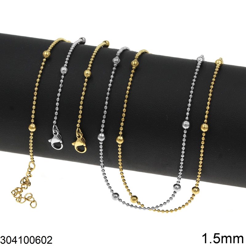 Stainless Steel Ball Chain 1.5mm with Balls 3.5mm