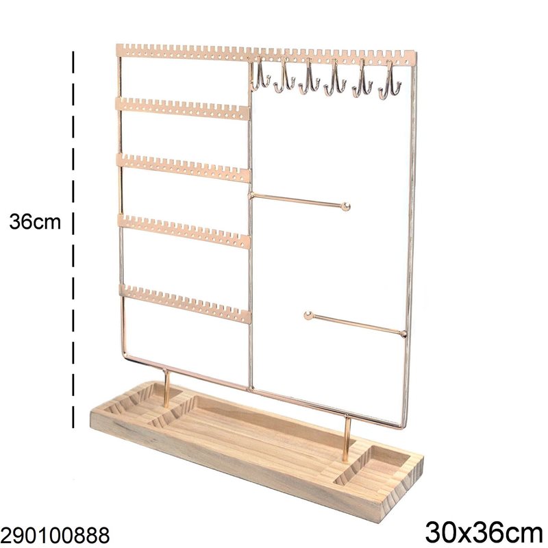 Metallic Display Stand for Earrings, Bracelets & Necklaces 30x36cm