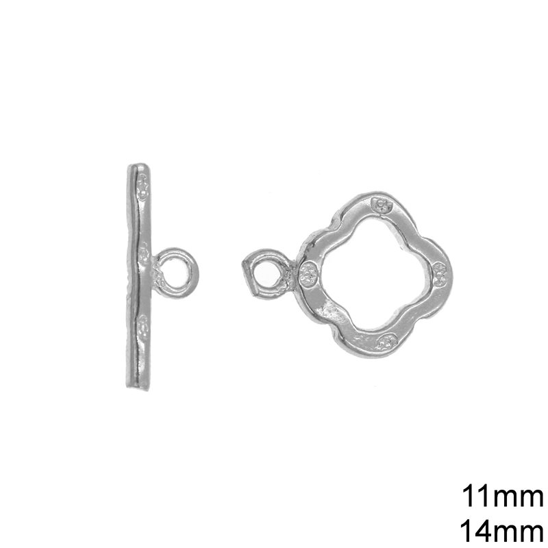 Silver 925 Toggle Clasp 14mm and Hoop 11mm 