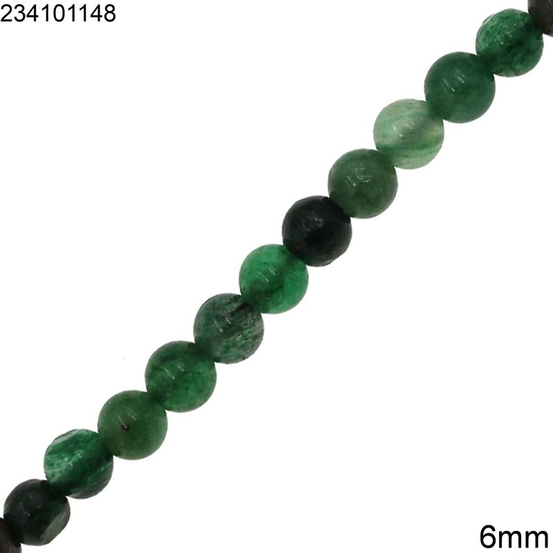 Χάνδρες Πράσινο Quartz Στρογγυλές 6mm