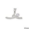 Silver 925 Pendant Swimmer with Zircon 31mm