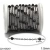 Brass Oval Link Chain Flat Wire 1.5mm with Ball 3.6mm, Black nickel color NF