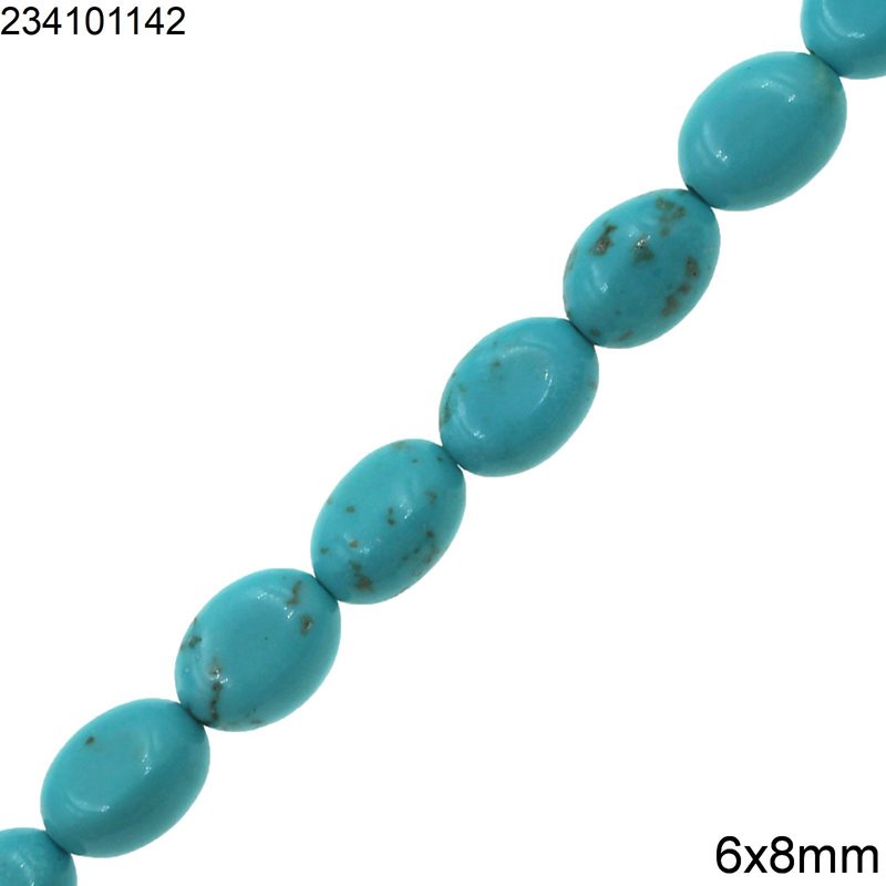 Howlite Turquoise Oval Beads 6x8mm 