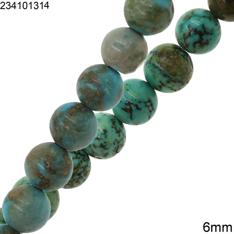 Howlite Turquoise Round Beads 6mm