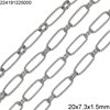 Stainless Steel Oval Link Chain Twisted Wire 20x7.3x1.5mm with Oval Link