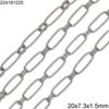 Stainless Steel Oval Link Chain Twisted Wire 20x7.3x1.5mm with Oval Link