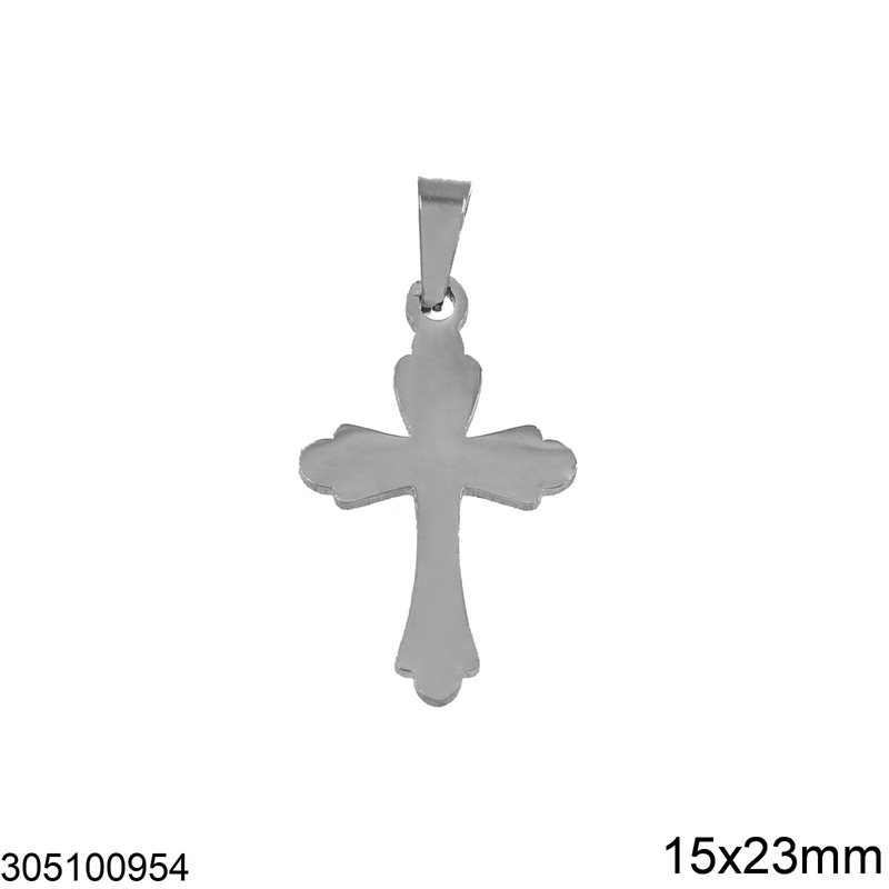 Stainless Steel Pendant Cross 15x23mm