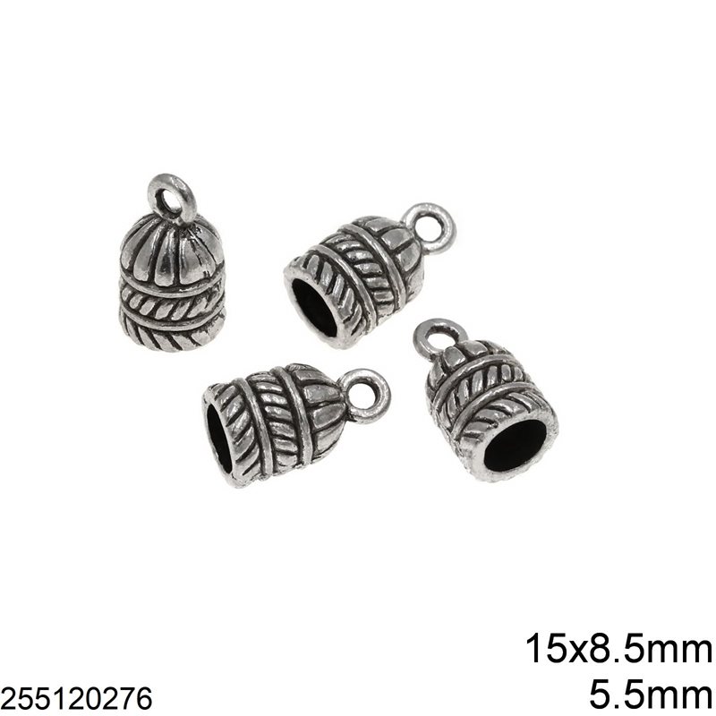 Casting Cap 15x8.5mm with Hole 5.5mm, Silver plated NF