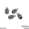 Casting Cap 15x8.5mm with Hole 5.5mm, Silver plated NF