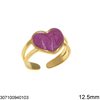 Stainless Steel Ring Heart with Enamel 12.5mm