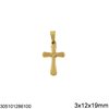 Stainless Steel Pendant Cross with Ball Textured 3x12x19mm