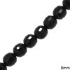 Onyx Faceted Beads with Matte 8mm