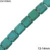 Turquoise Square Crackle Beads 13-14mm
