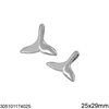 Stainless Steel Whale's Tail Pendant 17-29mm