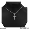 Stainless Steel Necklace Double Cross with Screw 5x20x30mm