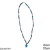 Turquoise Necklace Chips Beads Necklace 6mm, 70cm