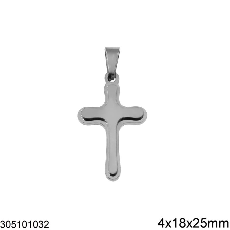 Stailess Steel Pendant Cross 4x18x25mm