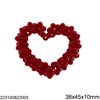 Heart Outline with Beads 38x45x10mm
