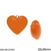 Stainless Steel Pendant Heart 32x30mm