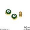 CCB Evil Eye Bead 8x5mm with Enamel and Hole 1.5mm